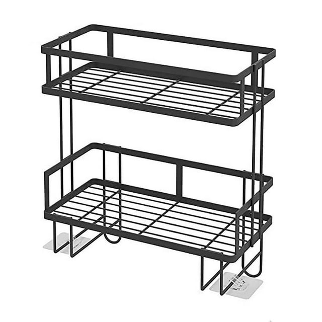 MOPOOR 2-Tier Over-The-Toilet Storage Bathroom Shelf, Bathroom Organizer, Large Capacity, No-Drill Installation, Rust-Resistant Thick Material, Perfect for Bathroom Shelf