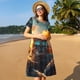 thumbnail image 4 of Balery Cool Cat Driving Sunset Vestidos sueltos de manga corta para mujer, vestidos de verano 2025, vestidos casuales de corte A con vuelo., 4 of 6