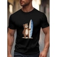thumbnail image 1 of Men's T-Shirt,Short Sleeve Tee Shirt Casual Tops Brown Bear Crew Neck T Shirts for Men, 1 of 8