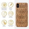 thumbnail image 4 of Case Yard Wooden Case Outside Soft TPU Silicone, Slim Fit Shockproof Wood Protective Phone Cover for Girls Boys Men and Women, Supports Wireless Charging Pyramids Pattern Design case for iPhone-X, 4 of 7