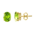 thumbnail image 3 of AoneJewelryOval Peridot Earrings for Women in 14k Yellow Gold ( 8x6 mm ) Prong-Setting, 3 of 4