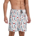 thumbnail image 2 of Gaeub Lighthouse And Beacon Print Men's Short Pajama Pants, Sleep Shorts, Household Pants, Casual Pants with Pockets-Small, 2 of 6
