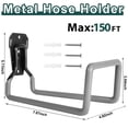 thumbnail image 7 of 2pcs Hose Holder Wall Mount - Metal Garden Hose Hanger Sturdy Hose Reel Holds up to 150ft Hose, Heavy Duty Water Hose Holders for Outside Yard (Gray), 7 of 7