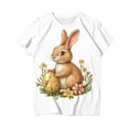 thumbnail image 6 of Yxbdin Bunny Graphic Tee for Women Easter Eggs Graphic T Shirts Short Sleeve Crew Neck Shirts Cute Rabbit Tops for Holiday Orange XL, 6 of 6