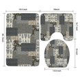 thumbnail image 3 of Geometric and Floral Boho Pattern Bathroom Rugs Sets 3 Piece,Toilet Cover Set,Absorbent Non Slip Bathroom Mats Sets with U-Shaped Contour Rug Toilet Rug Set, 3 of 5