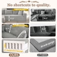 thumbnail image 5 of Muumblus Modular Sectional Sofa, Oversized L-Shape Cloud Couch, Modern Corduroy Sleeper Couches for Living Room, No Assembly Required, Light Grey (Right Facing Chaise), 5 of 12