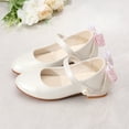 thumbnail image 7 of BOBOGOJP Flower Girl Shoes Kids High Heels Mary Jane Flats Cute Pearl Rhinestones Girls Dress Pumps Shoes for Wedding Party Little Big Kids White for 4, 7 of 7