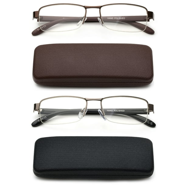 Newbee Fashion2 Pack Semi Half Readers Premium Reading Glasses Half