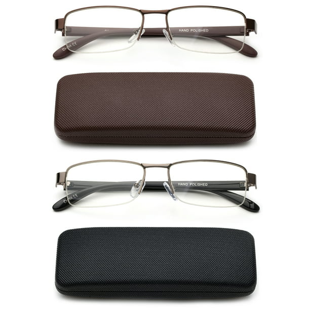 Newbee Fashion-2 Pack Semi Half Readers Premium Reading Glasses Half ...