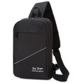 thumbnail image 1 of Men's Sling Bag Splash-proof USB Port Reflective Strip Chest Bag Sling Backpack, 1 of 4