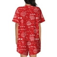 thumbnail image 6 of Fuzoiu Hohoho1 Print Women's Short-Sleeved Pajama Set,Lounge Sleepwear Set,Womens Pajama Sets 2 Piece,Button-Up Top and Shorts with Pockets-XX-Large, 6 of 7
