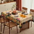 thumbnail image 4 of Thanksgiving Tablecloth 60x84 Inch Rectangle, Thanksgiving Turkey Decorations For The Home Pumpkin Table Cloth Harvest Festival, Fall Tablecloths Cover Oblong Polyester Vintage for Picnic, 4 of 7