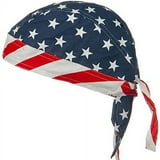 American Flag Headwrap Patriotic Doo Rag Red White and Blue (Stars and ...