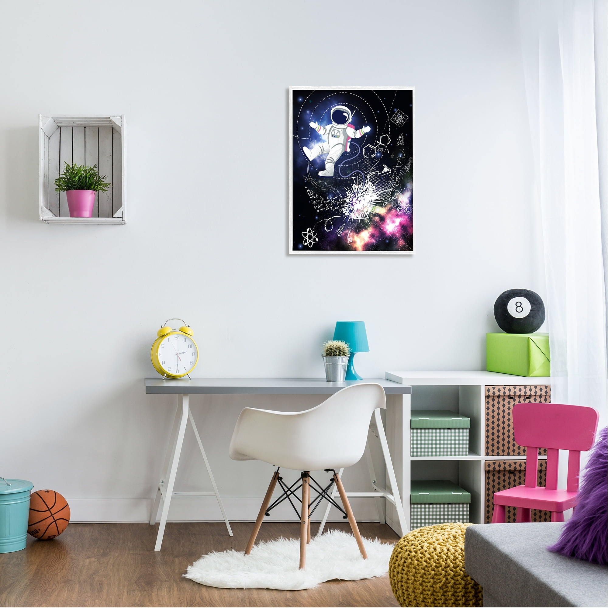 Stupell Industries Galactic Astronaut Vivid Nebula Scientific Patterns Framed Wall Art, 24 x 30, Design by Jennifer Ellory