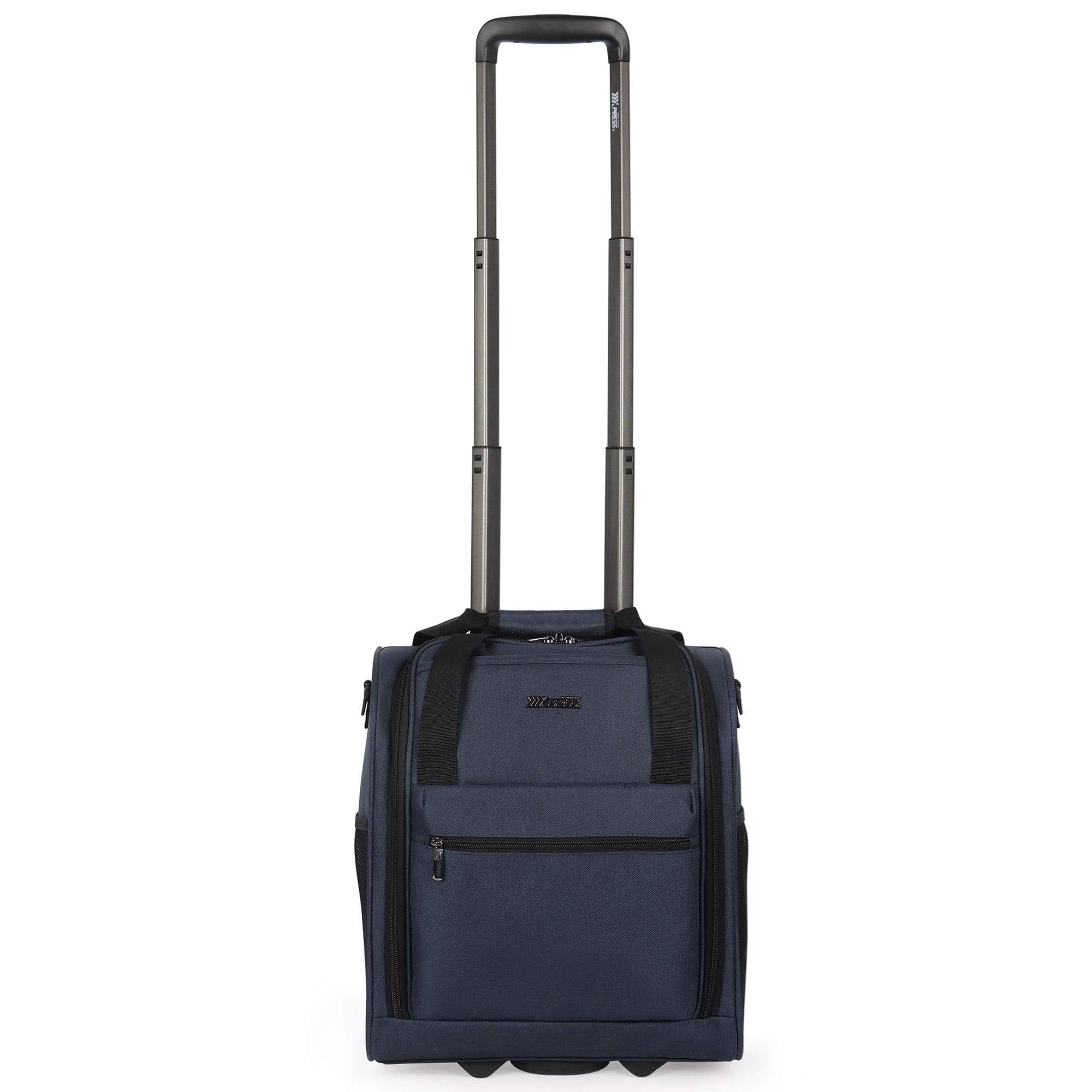 New York Xpress 16" Underseat Carry-on Luggage Lightweight Softside Rolling Suitcase with 2 Wheels, Navy - TA13