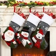 thumbnail image 3 of Odeerbi Christmas Stocking Christmas Large Stockings Plaid With Plush Cuff Stocking Decor Gift Bag Gray, 3 of 3