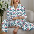 thumbnail image 6 of Balery Tulips Flowers Pattern Pajama Sets for Women Long Sleeve 2 Piece Sleepwear Loungewear Sets Soft PJ's with Pockets Long Sleeve Comfy Pj Sets-X-Large, 6 of 7