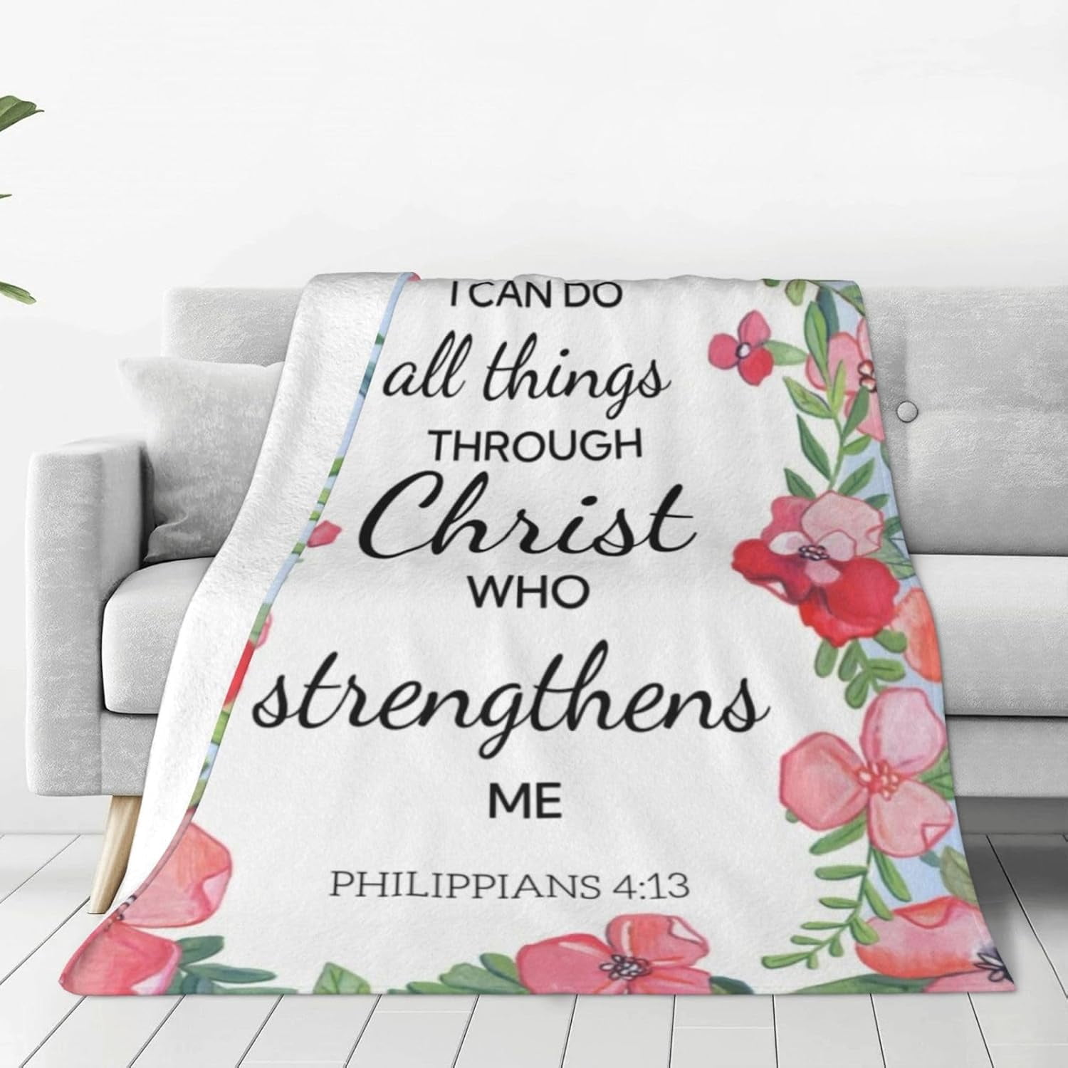 Christian Gifts for Women Inspirational Bible Verse Blanket Religious Scripture Prayer Faith Throw Blanket Soft Flannel Healing Blanket 60"X80" inches