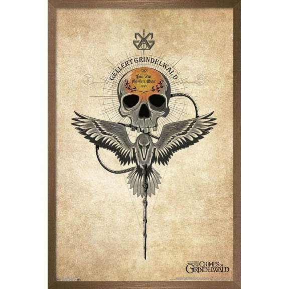 Fantastic Beasts And Where To Find Them: The Crimes of Grindelwald - Grindelwald Badge Wall Poster, 14.725" x 22.375", Framed