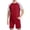 Wine, variant on JULMCOMO Men's Pajamas Set Color Block Crew Neck Short Sleeve Soft Comfy Loungewear Set Elastic Waisted Wide Leg Casual Shorts with Pockets Earthy Yellow L