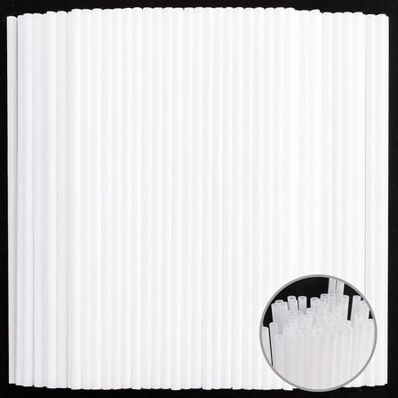 500 Pcs White Plastic Straws, Disposable Drinking Straws, Extra Long Straw for Party Drinking, Plastic Drinking Straw BPA-Free, 0.23''Diameter and 10.2"Long (White)