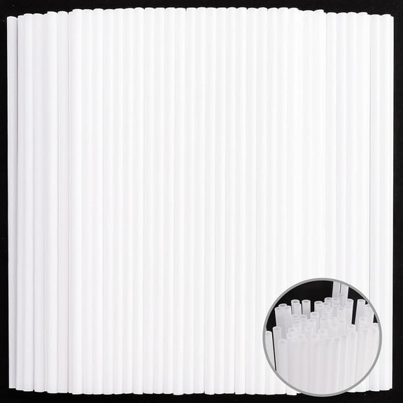 500 Pcs White Plastic Straws, Disposable Drinking Straws, Extra Long Straw for Party Drinking, Plastic Drinking Straw BPA-Free, 0.23''Diameter and 10.2"Long (White)