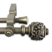 Contemporary Home Living 51.25" Antique Gold Contemporary Double Curtain Rod