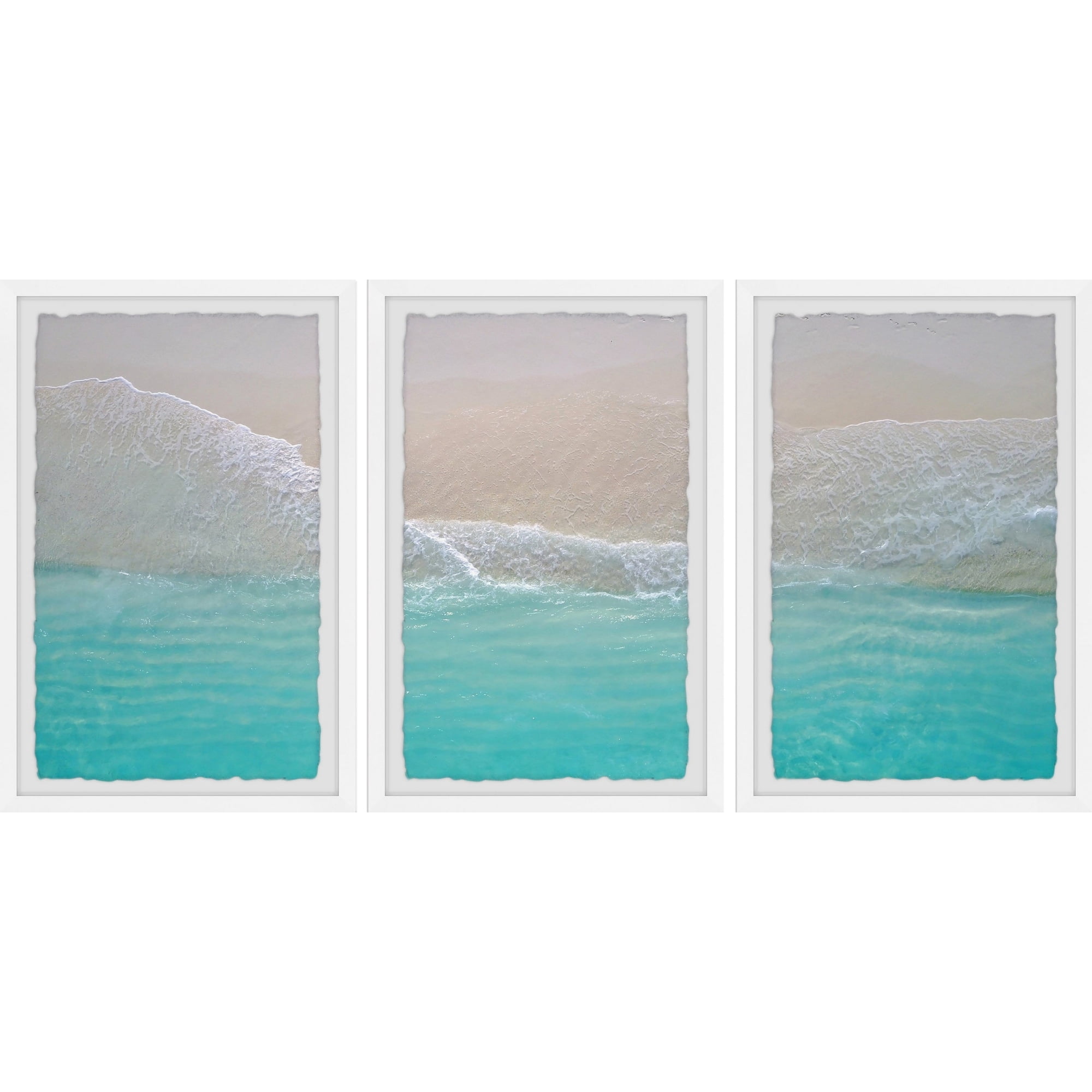 Seaside Paradise Triptych 30" x 45.00 in Framed Painting Art Prints, by Marmont Hill