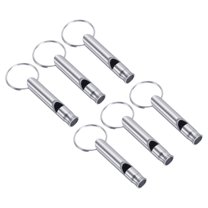 Uxcell Survival Whistle, 6 Pack Loud Sound Safety Whistle for Camping Hiking, Silver
