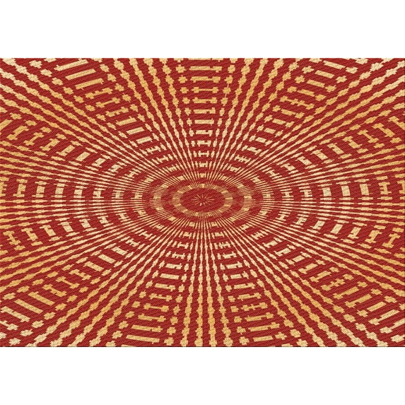 Ahgly Company Machine Washable Indoor Rectangle Transitional Orange Area Rugs, 3' x 5'