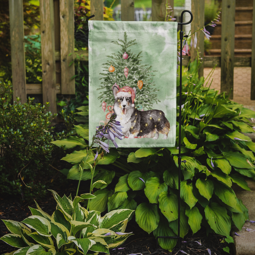Christmas Pembroke Corgi Tricolor Flag Garden Size