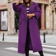 thumbnail image 6 of Lovskoo Womens Winter Coats Elegant Pea Coat Notched Lapel Collar Double Breasted Long Sleeve Wool Blend Overcoat Purple, 6 of 9