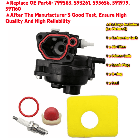 Carburetor Air Filter For Briggs Stratton Lawnmower 799583 593261 595656 Engine
