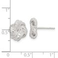 thumbnail image 2 of 925 Sterling Silver Polished and Textured .04ct Diamond Love Knot Post Earrings 11.4x11.4mm Wide Stud Earring for Women, 2 of 2