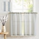 thumbnail image 1 of Cortinas de cocina Jinchan de lino a rayas, 36 cm, nivel café, color azul, 1 of 8
