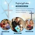 thumbnail image 5 of Jewmon 925 Sterling Silver Cross Necklace for Women 5A Cubic Zirconia Cross Pendant Chain Christian Christmas Jewelry Gifts for Mom Wife Girlfriend, 5 of 9