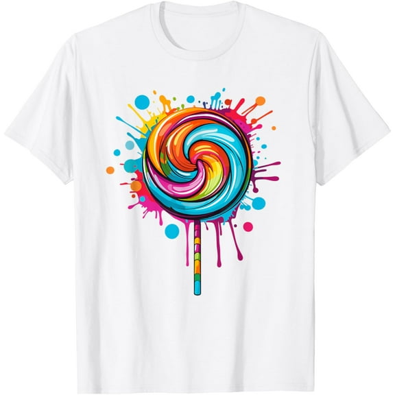 Exquisite and comfortable-Vibrant Lollipop Swirl Color Explosion T-Shirt