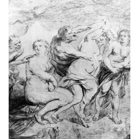 - Composition study for the painting Bathing Diana France Paris Baron Rothschild Collection Stretched Canvas - (18 x 24)