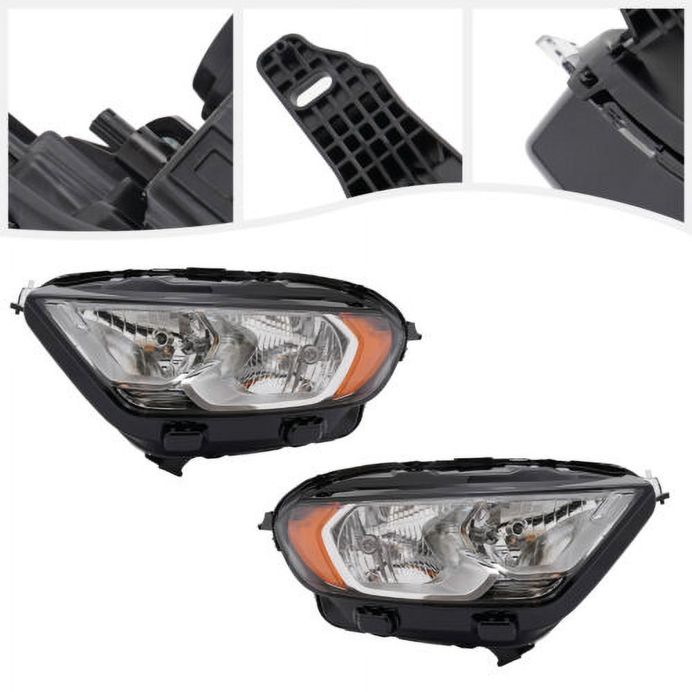 KARPAL Pair Halogen Headlight Assembly W/ Bulbs – 2018-2022 Ford EcoSport Left+Right