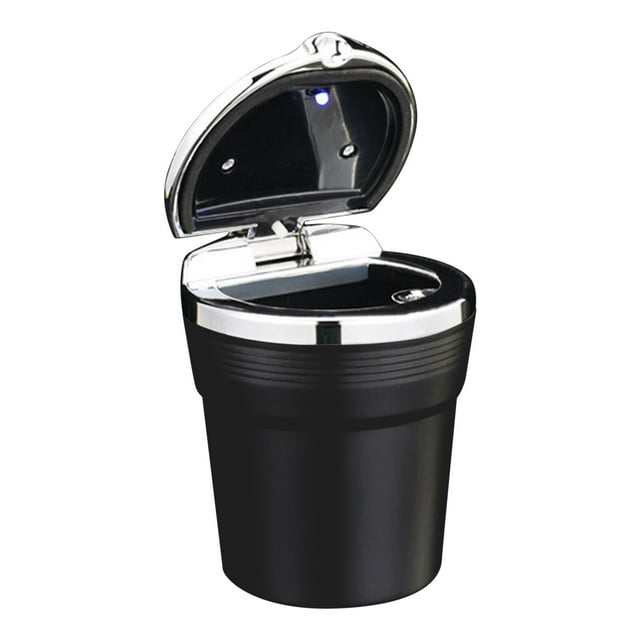 Birdeem Vehicle Ashtray with Led Light Vehicle Metal Ashtray Stainless Steel