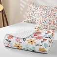 thumbnail image 4 of Erosebridal Cartoon Daisy Quilt Full, Kawaii Blossom Full Bedspread Sets, Polka Dots Reversible, Terracotta Mint White, 3pcs (1 Coverlet and 2 Pillowcases), 4 of 7