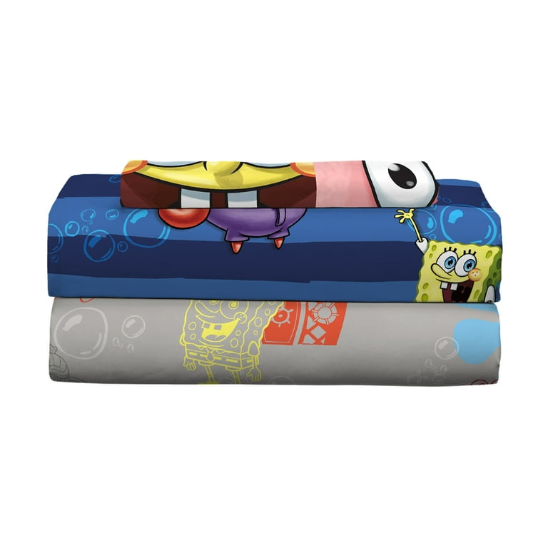 SpongeBob SquarePants Kids Twin Sheet Set, Blue and Gray SpongeBob SquarePants Kids Twin Sheet Set, Blue and Gray