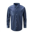 thumbnail image 4 of KBODIU Mens Corduroy Shirt Casual Button Down Long Sleeve Ribbed Fall Tops Slim Fit Casual Warm Turn-down Collar Shirts Men's Lightweight Corduroy Jacket with Flap Pockets, 4 of 6