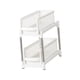 thumbnail image 4 of Organizador de armario extraíble para debajo del fregadero, práctico organizador de 2 niveles para baño, despensa, armario deslizable, contenedor de almacenamiento, cajón deslizante Blanco, 4 of 9