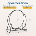 thumbnail image 3 of SPECSTAR 32 Inches Firewood Log Rack Hoop with Cover, Heavy Duty Solid Steel Fire Wood Storage Rack and Cover Set with Zipper, Round Log Holder Ring for Indoor Outdoor Patio Deck Porch, 3 of 7