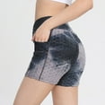 thumbnail image 2 of Workout Shorts for Women Bubble High Fitness Lifting Running Exercise Waist Yoga Pants, 2 of 8