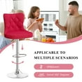 thumbnail image 5 of Hawsaiy Swivel Bar Stools Set of 2, Adjustable Velvet Tufted Counter Height Chairs with Nailhead Trim, Upholstered Barstools for Kitchen Island, Red, 5 of 12
