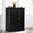 thumbnail image 4 of Costway Armario de Suelo para Baño con 3 Cajones y 1 Armario Estante Ajustable Mueble de Almacenamiento para Salón Dormitorio 60 x 30 x 81cm Negro, 4 of 10