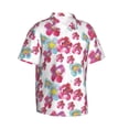 thumbnail image 2 of Balery Watercolor Flowers Print Men's Hawaiian Shirts Short Sleeve Beach Shirt Relaxed Fit Vacation Button Down Shirts-Medium, 2 of 9