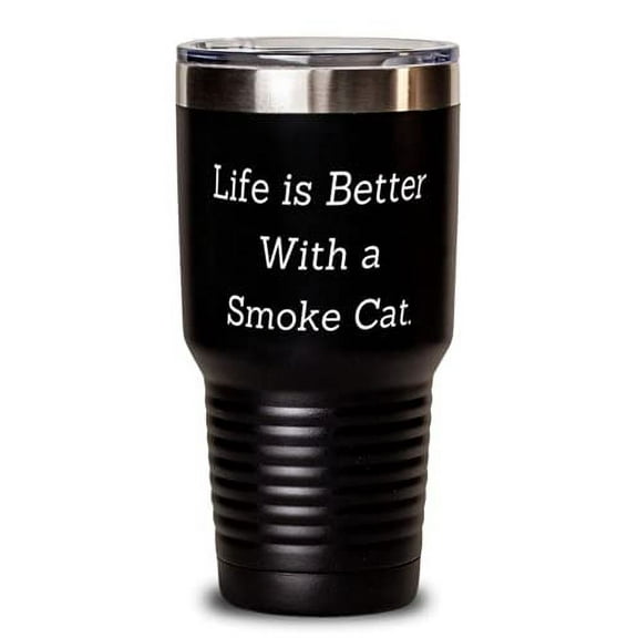 Smoke Cat Gifts For Cat Lovers, Life is Better With a Smoke Cat, Sarcastic Smoke Cat 30oz Tumbler, Stainless Steel Tumbler From Friends